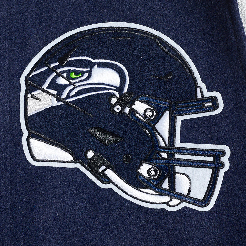 NFL SEATTLE SEAHAWKS MASHUP MEN'S RIB WOOL VARSITY JACKET