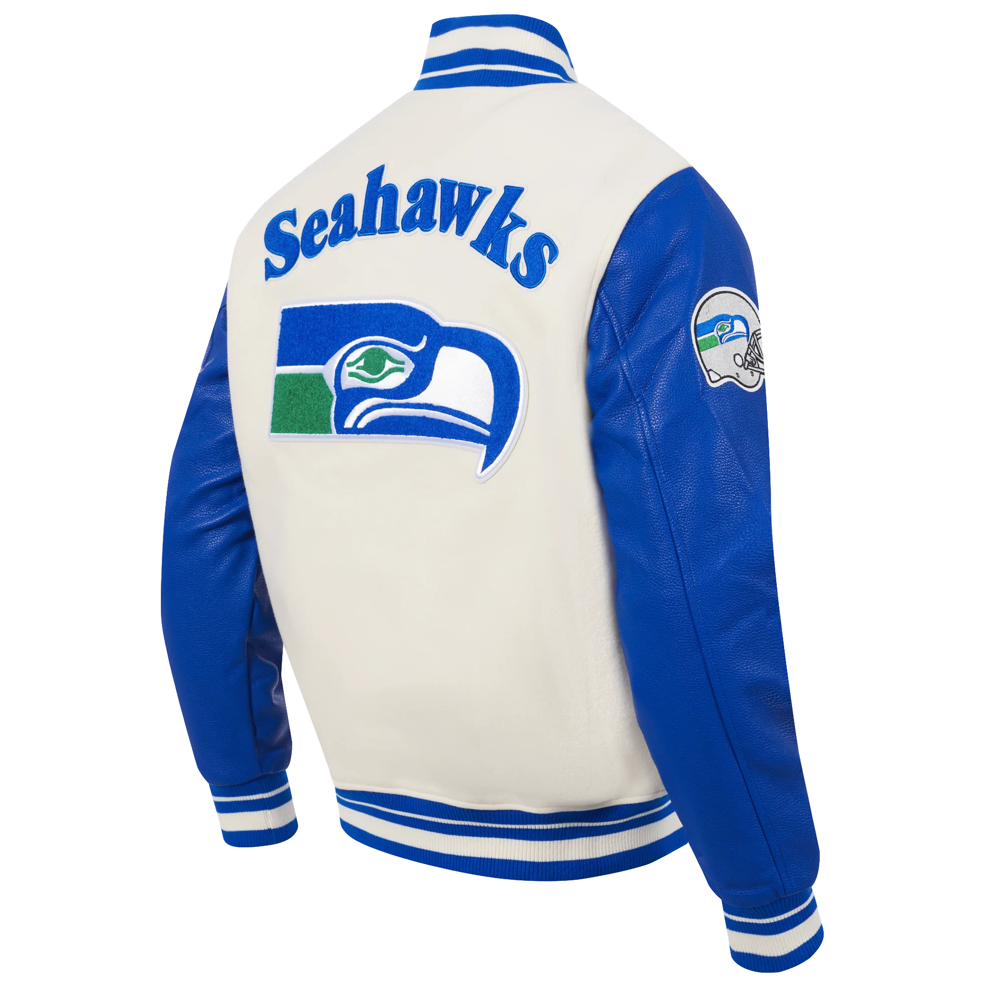 NFL SEATTLE SEAHAWKS RETRO CLASSIC MEN'S RIB WOOL VARSITY JACKET