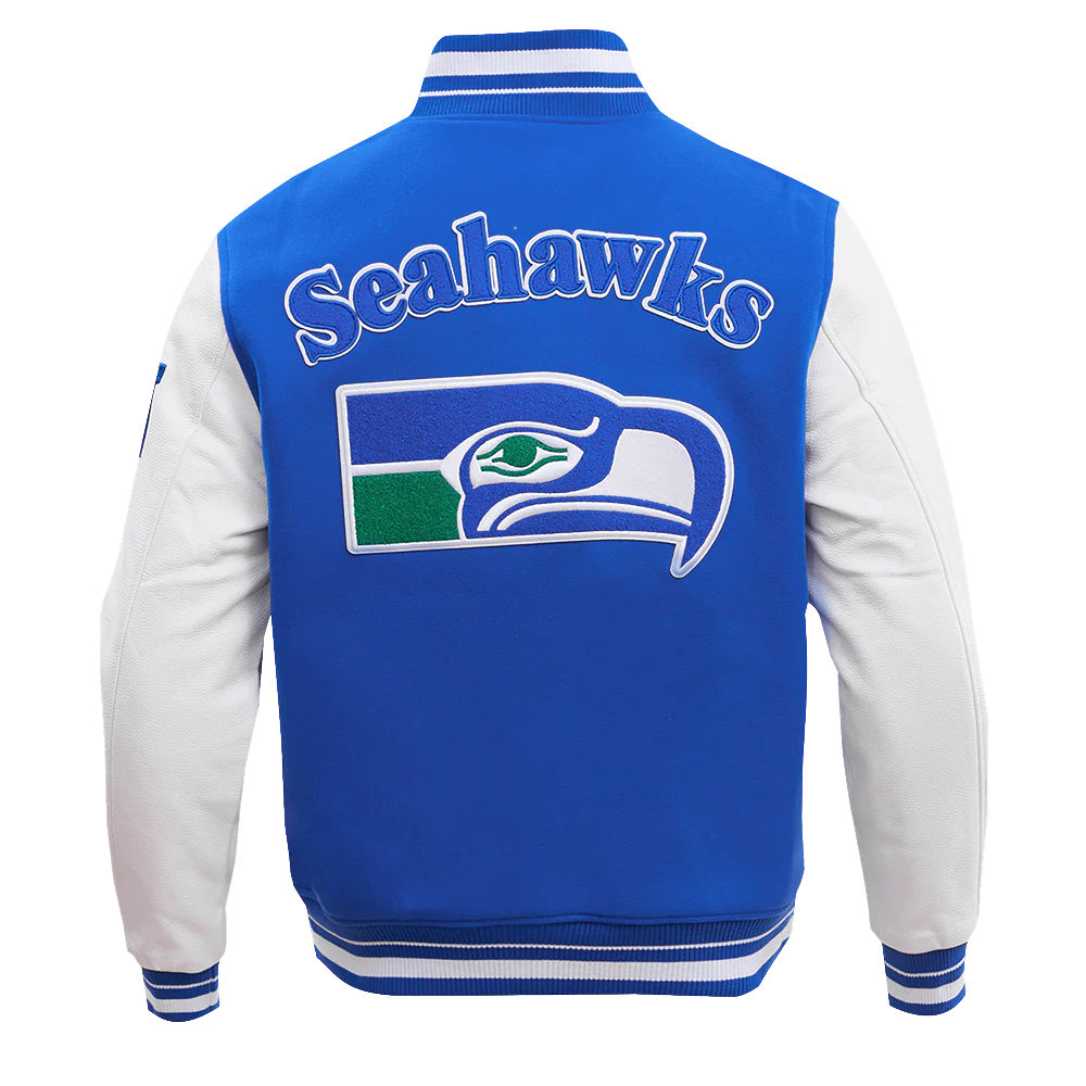 NFL SEATTLE SEAHAWKS RETRO CLASSIC MEN'S RIB WOOL VARSITY JACKET
