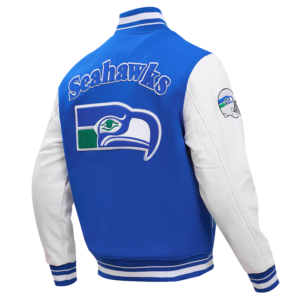 NFL SEATTLE SEAHAWKS RETRO CLASSIC MEN'S RIB WOOL VARSITY JACKET