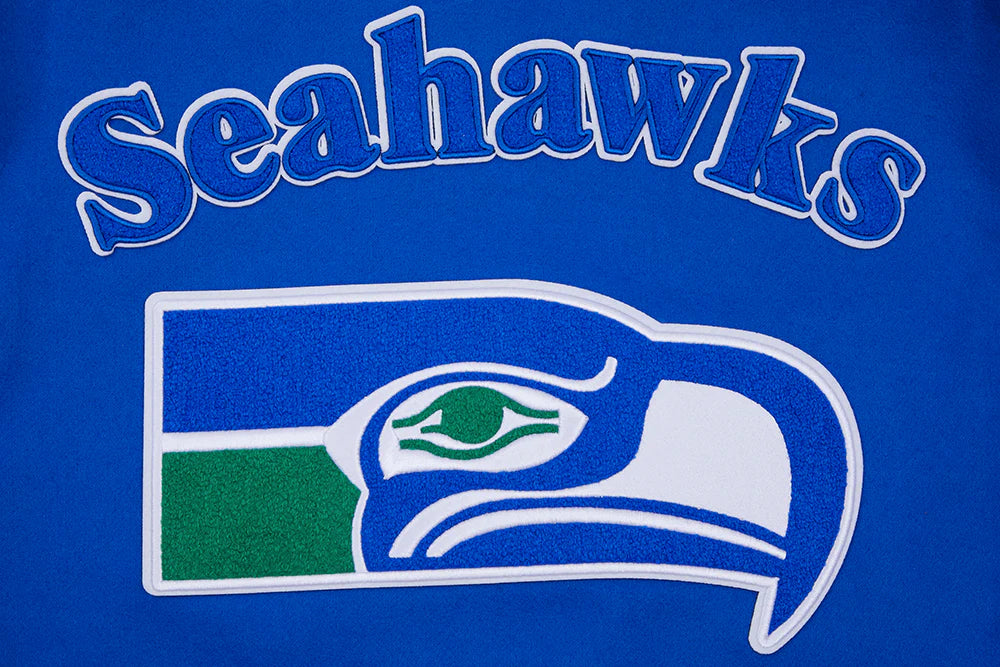 NFL SEATTLE SEAHAWKS RETRO CLASSIC MEN'S RIB WOOL VARSITY JACKET