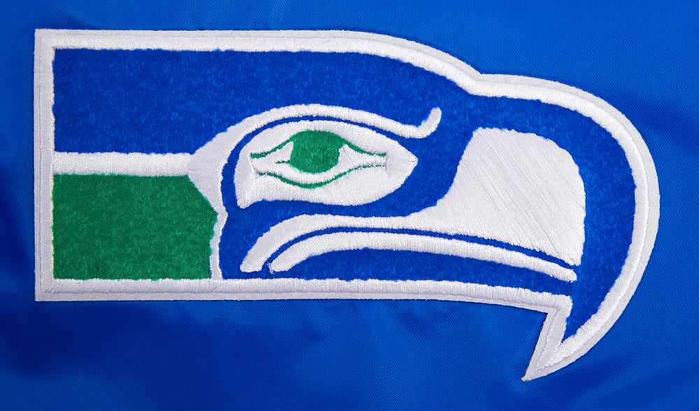 NFL SEATTLE SEAHAWKS RETRO CLASSIC MEN'S RIB SATIN JACKET