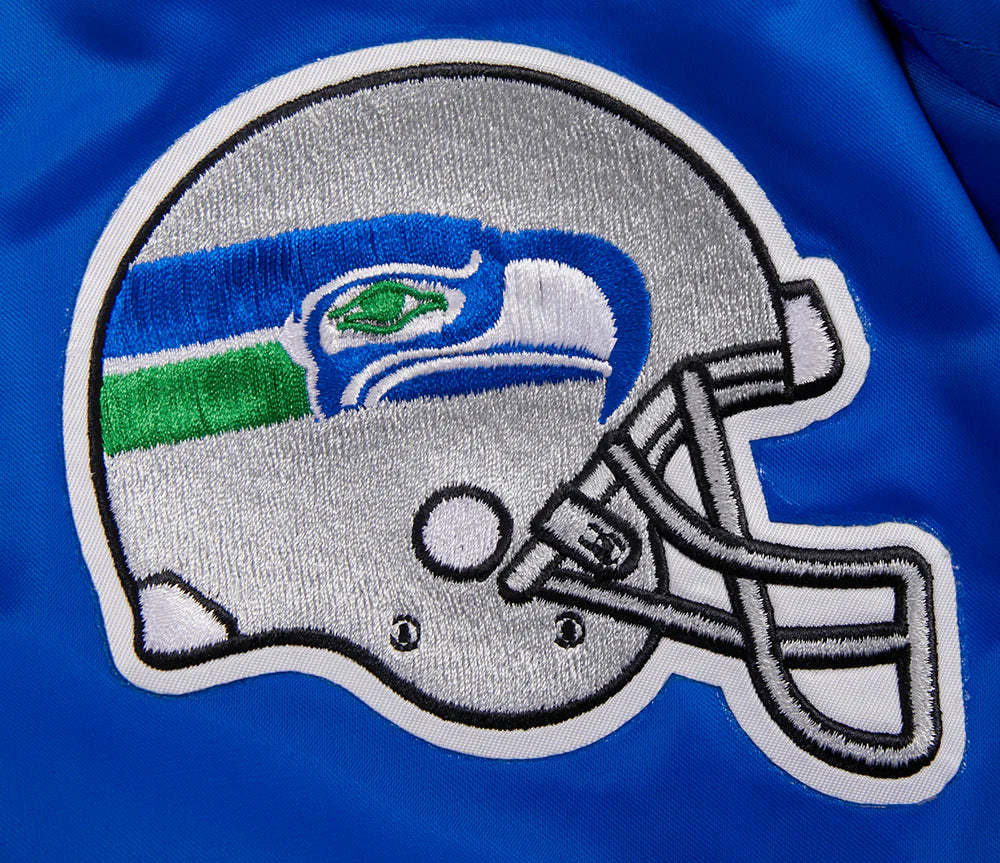 NFL SEATTLE SEAHAWKS RETRO CLASSIC MEN'S RIB SATIN JACKET