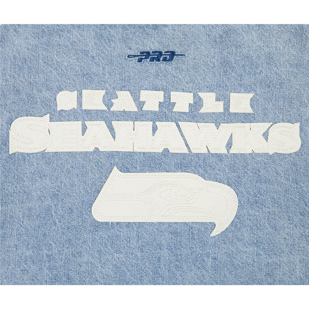 NFL SEATTLE SEAHAWKS VARSITY BLUES WOMEN'S DENIM VARSITY JACKET