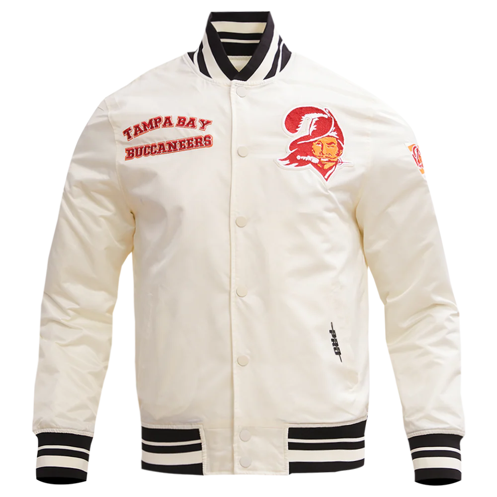 NFL TAMPA BAY BUCCANEERS RETRO CLASSIC MEN'S RIB SATIN JACKET