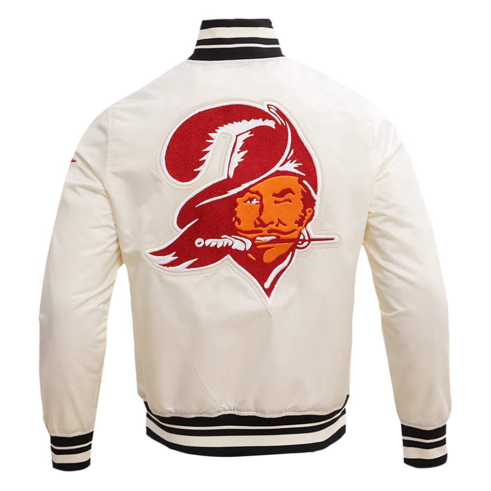 NFL TAMPA BAY BUCCANEERS RETRO CLASSIC MEN'S RIB SATIN JACKET