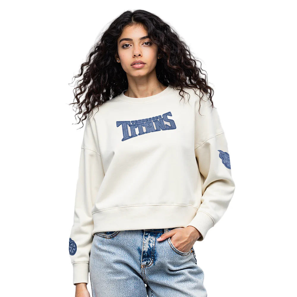 NFL TENNESSEE TITANS VARSITY BLUES WOMEN'S FLC CREWNECK