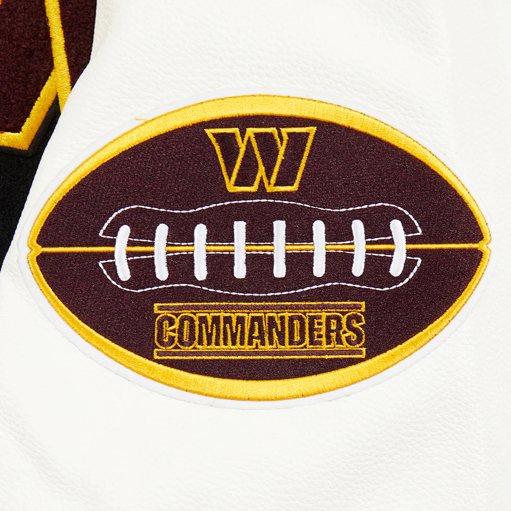 NFL WASHINGTON COMMANDERS OLD ENGLISH MEN'S RIB WOOL VARSITY JACKET