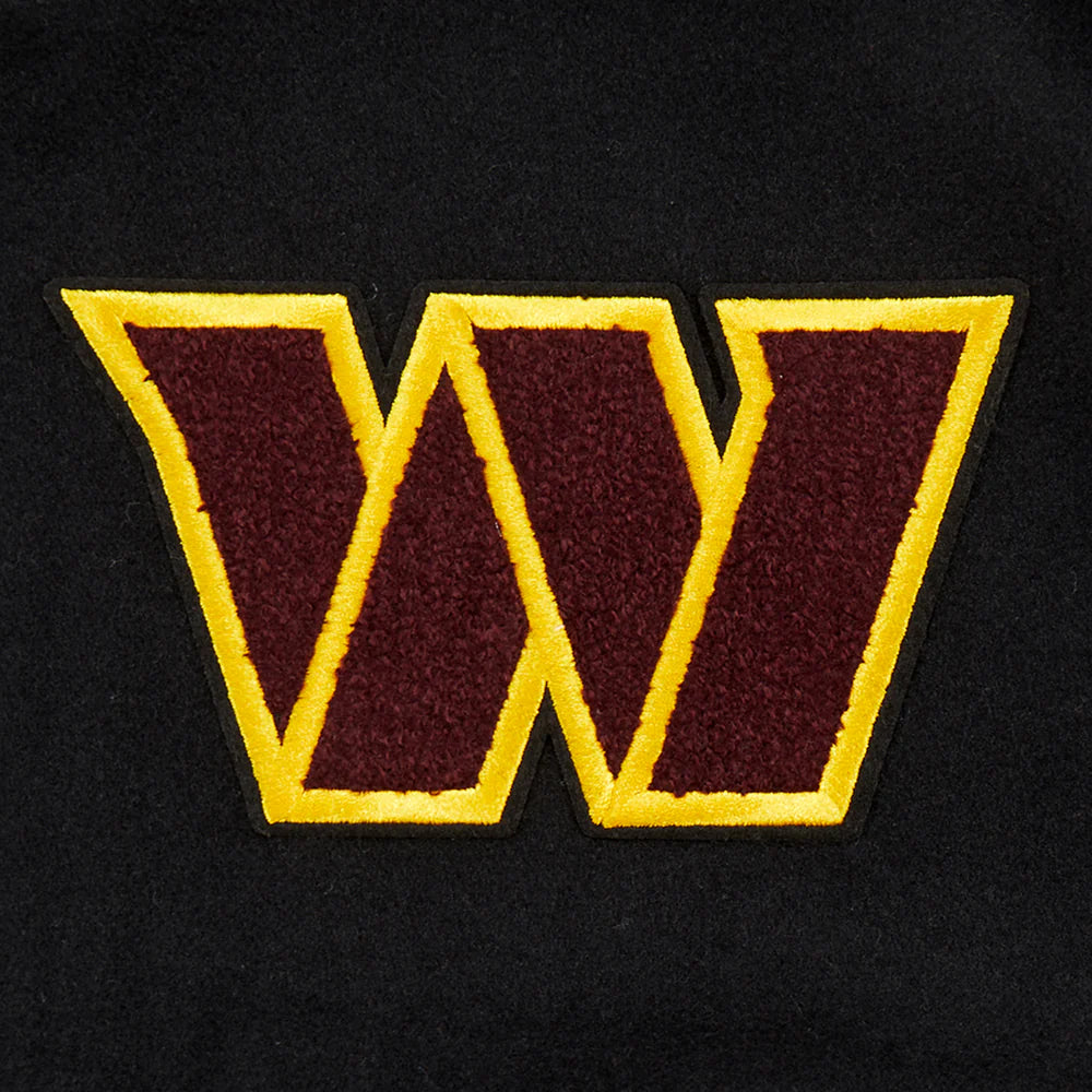 NFL WASHINGTON COMMANDERS OLD ENGLISH MEN'S RIB WOOL VARSITY JACKET