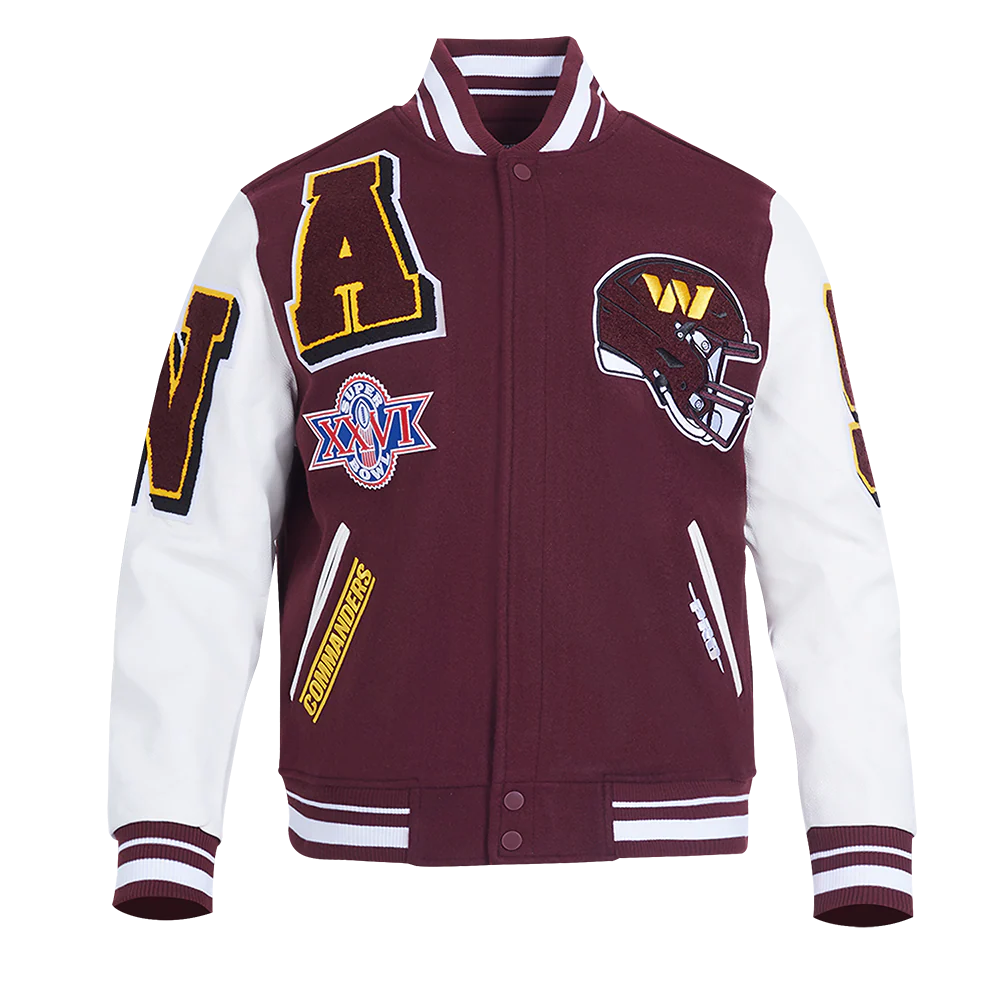 NFL WASHINGTON COMMANDERS MASHUP MEN'S RIB WOOL VARSITY JACKET