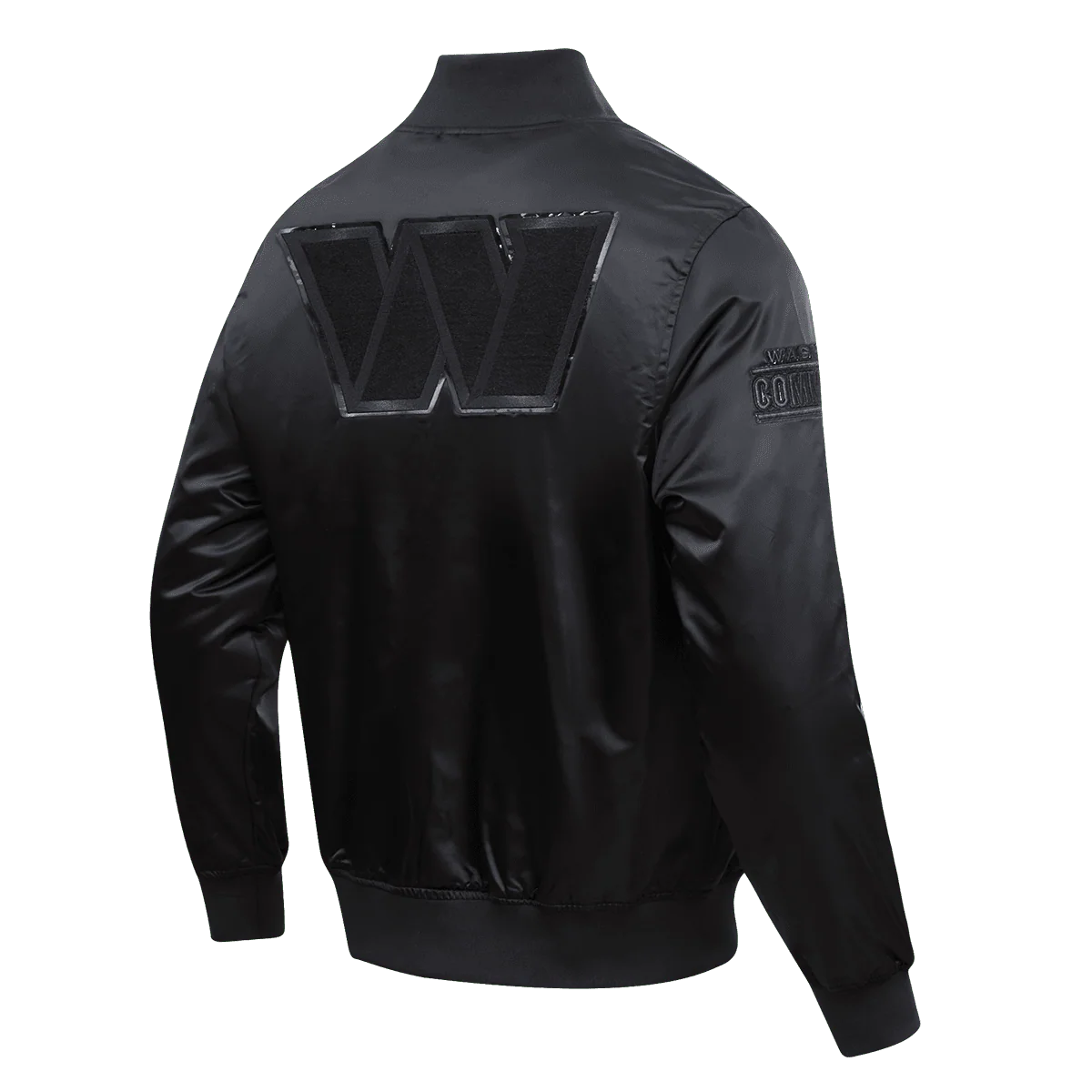 NFL WASHINGTON COMMANDERS TRIPLE BLACK MEN'S SATIN JACKET