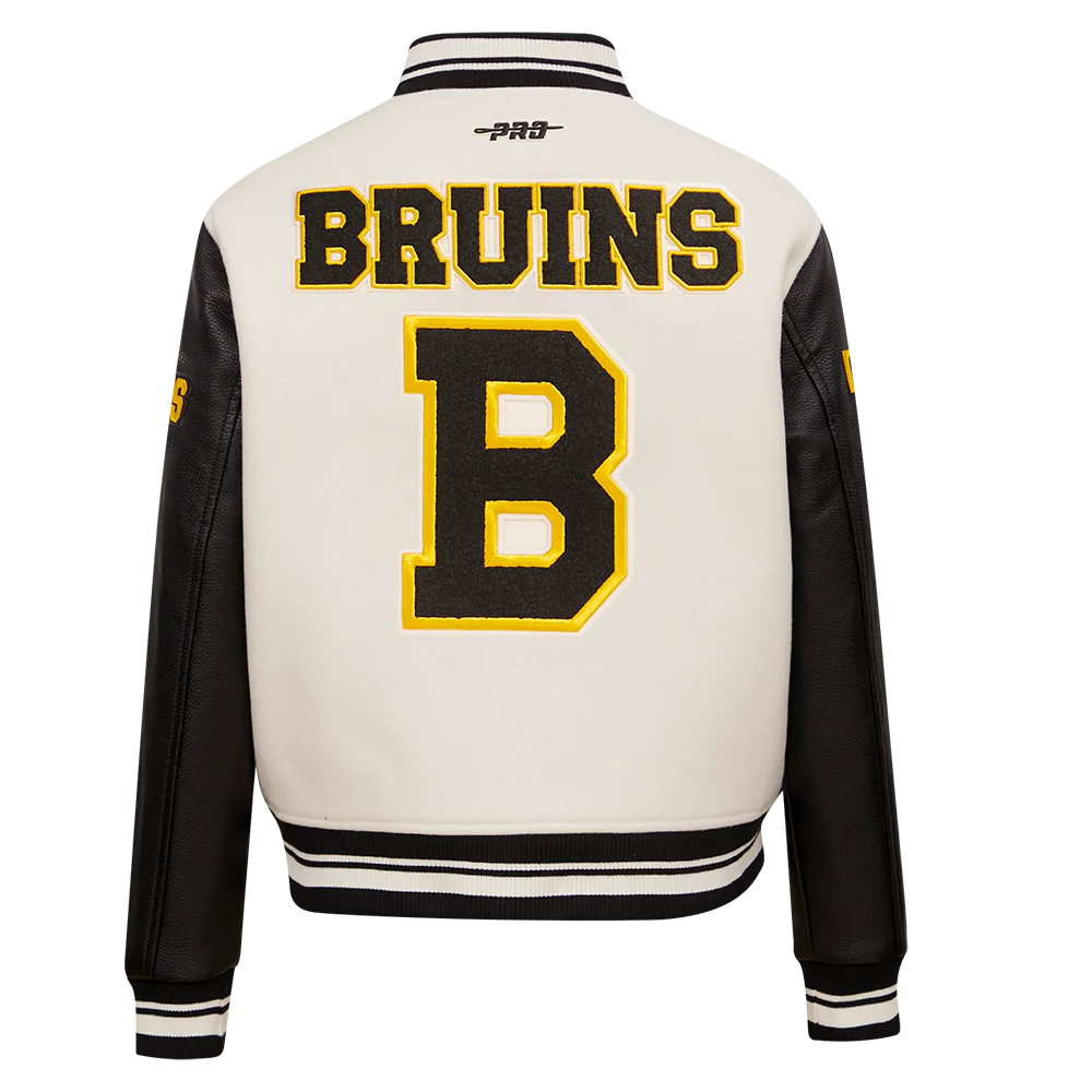 NHL BOSTON BRUINS RETRO CLASSIC WOMEN'S RIB WOOL VARSITY JACKET