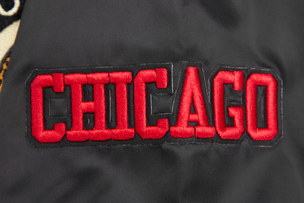 NHL CHICAGO BLACKHAWKS RETRO CLASSIC RIB SATIN JACKET