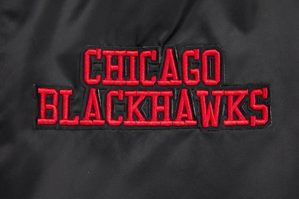 NHL CHICAGO BLACKHAWKS RETRO CLASSIC RIB SATIN JACKET