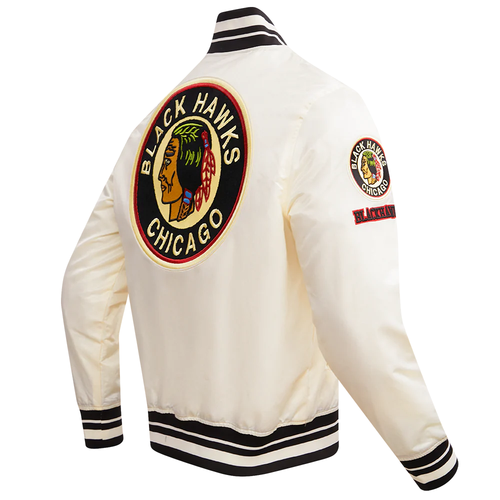 NHL CHICAGO BLACKHAWKS RETRO CLASSIC RIB SATIN JACKET