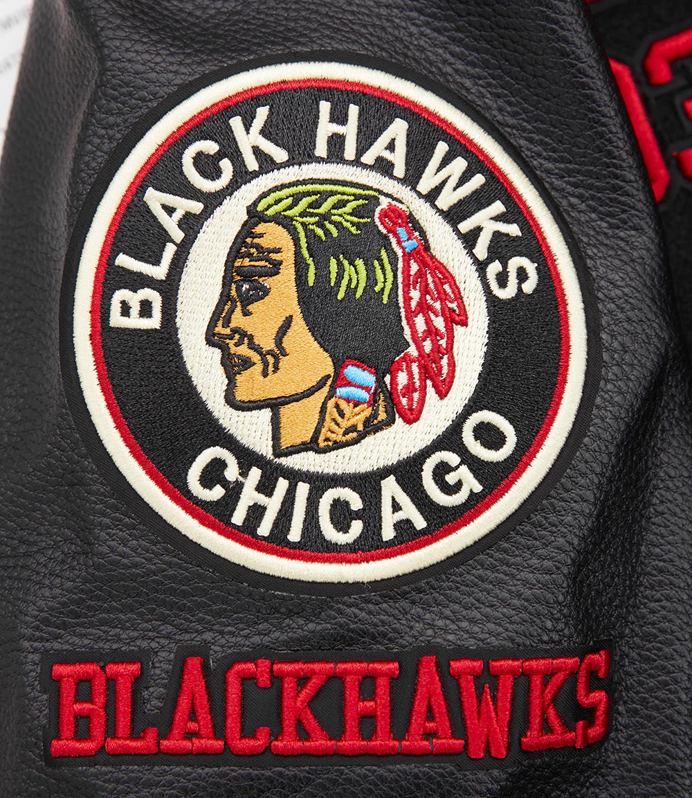 NHL CHICAGO BLACKHAWKS RETRO CLASSIC MEN'S RIB WOOL VARSITY JACKET