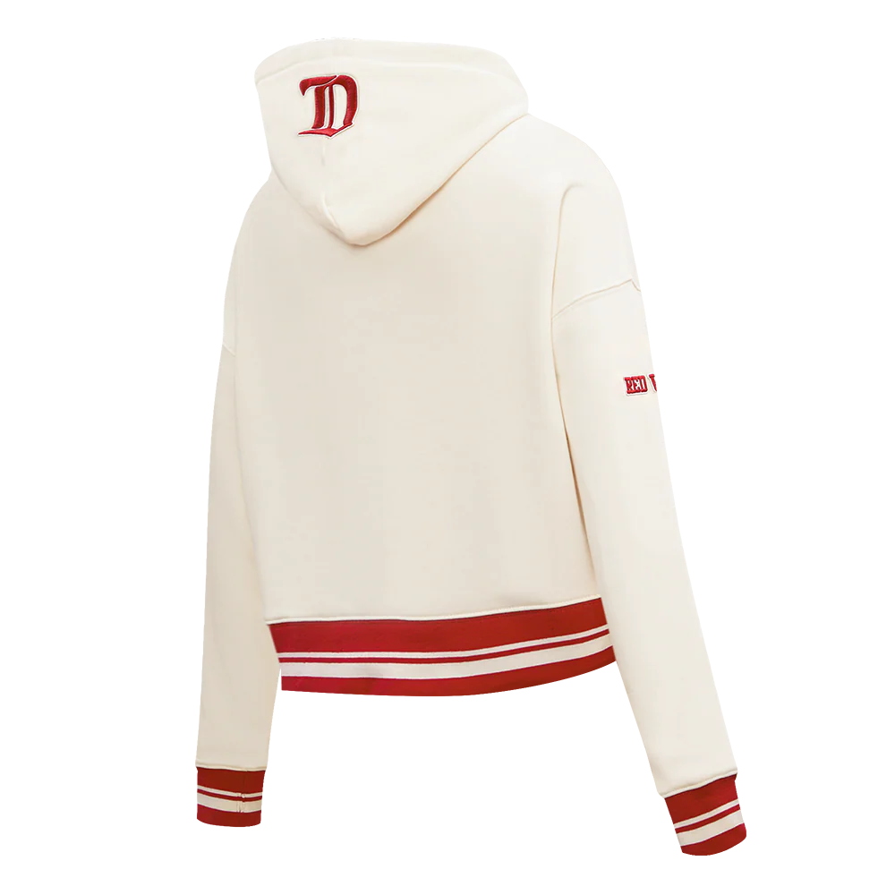 NHL DETROIT RED WINGS RETRO CLASSIC WOMEN'S RIB CROPPED PULLOVER HOODIE