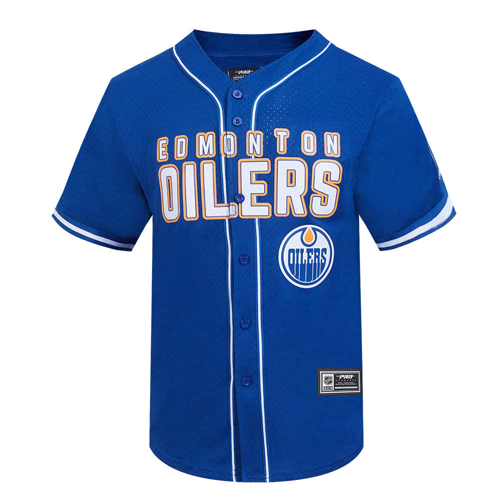 NHL EDMONTON OILERS CLASSIC MESH MEN'S BUTTON DOWN SHIRT
