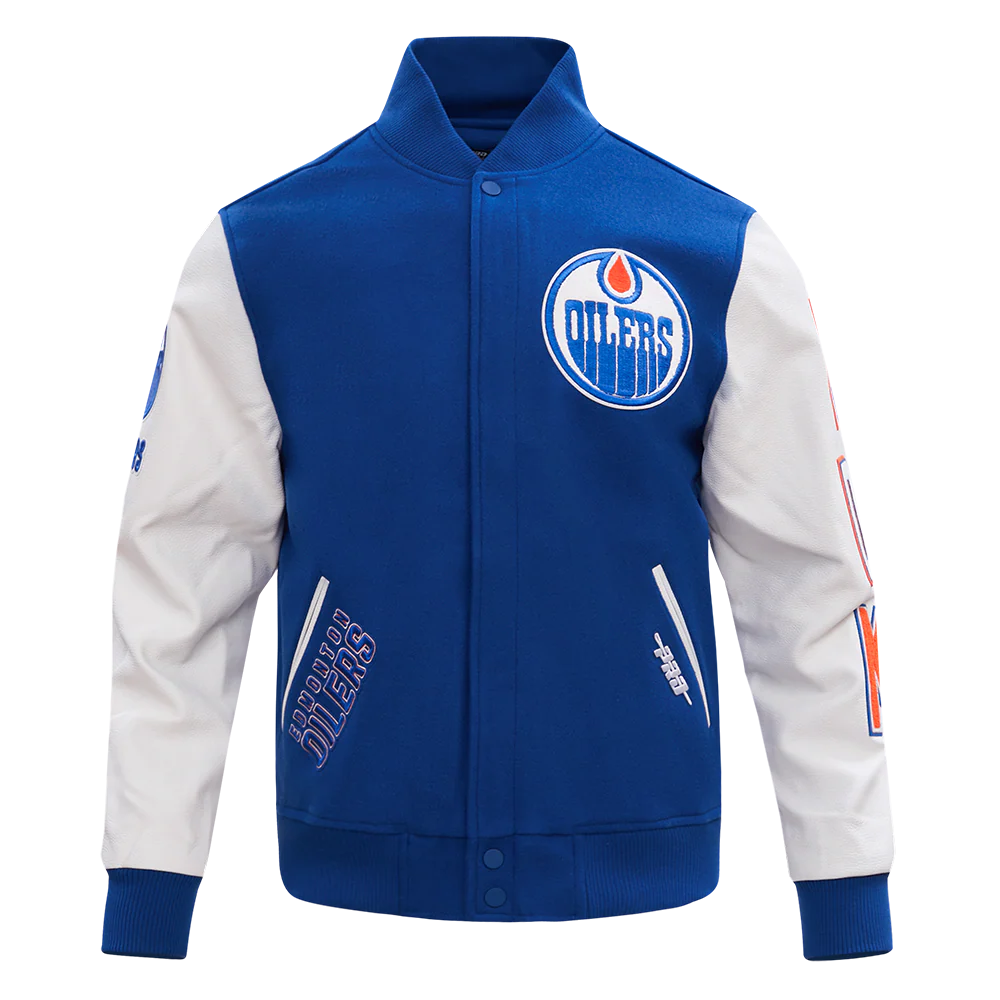 NHL EDMONTON OILERS CLASSIC WOOL MEN'S VARSITY JACKET