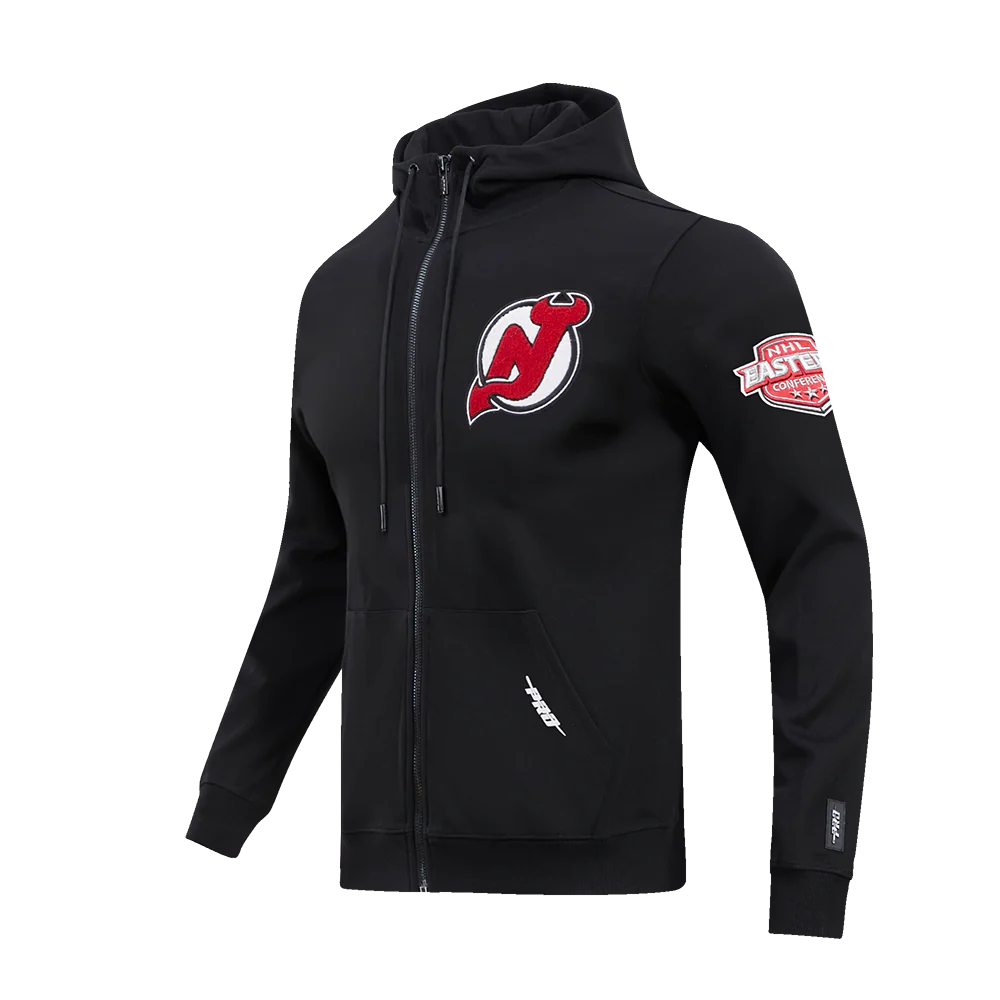 NHL NEW JERSEY DEVILS CLASSIC CHENILLE MEN'S FULL ZIP PULLOVER HOODIE