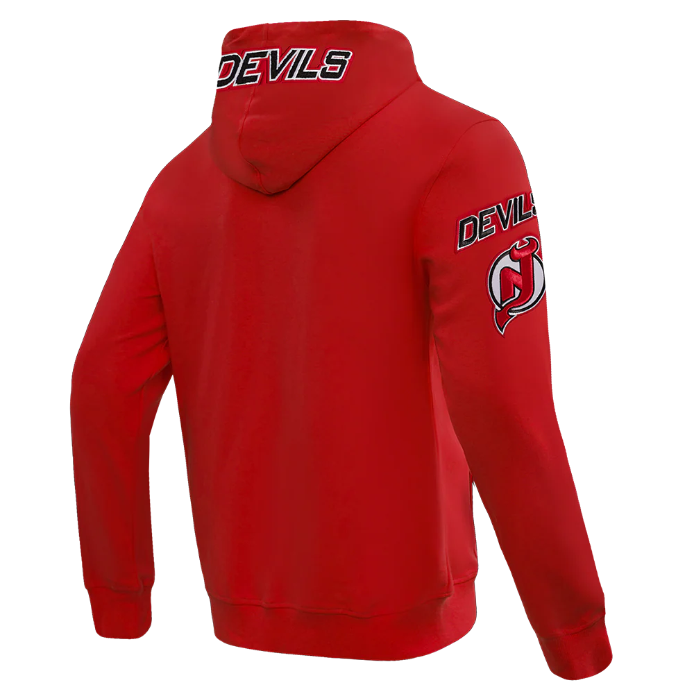 NHL NEW JERSEY DEVILS CLASSIC CHENILLE MEN'S FULL ZIP PULLOVER HOODIE
