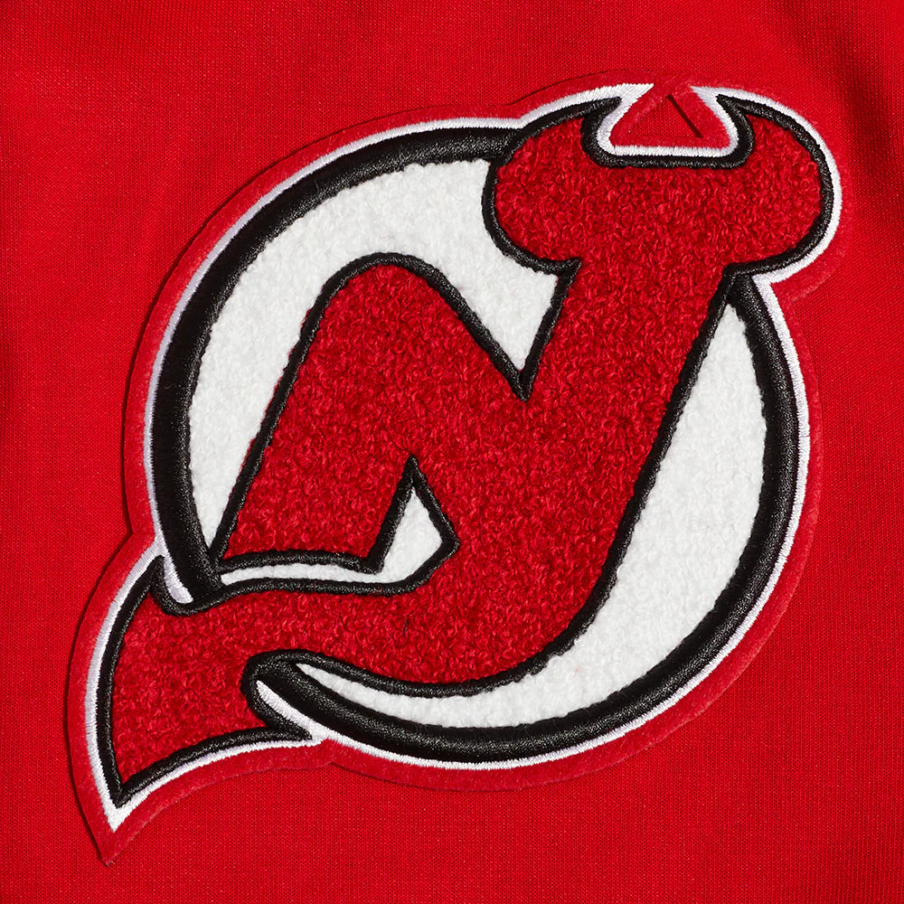 NHL NEW JERSEY DEVILS CLASSIC CHENILLE MEN'S FULL ZIP PULLOVER HOODIE