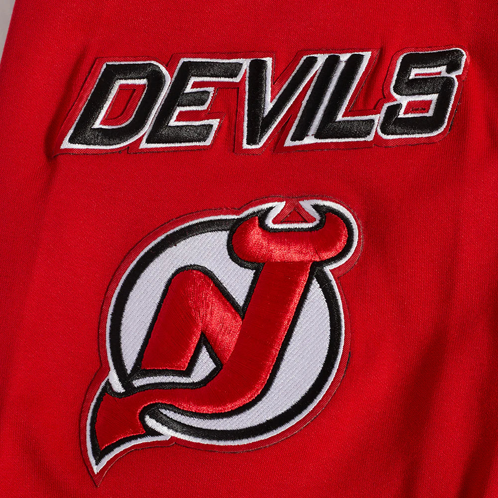 NHL NEW JERSEY DEVILS CLASSIC CHENILLE MEN'S FULL ZIP PULLOVER HOODIE