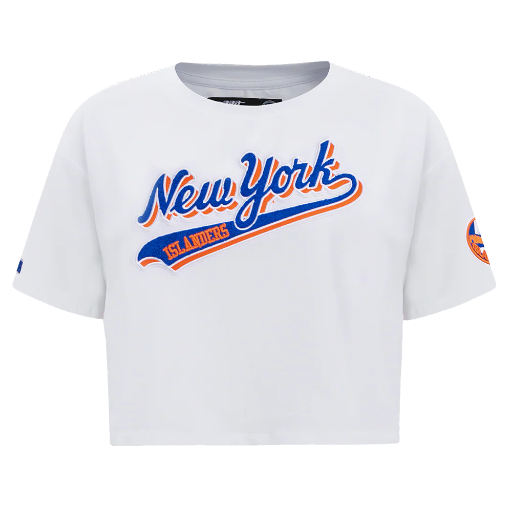 NHL NEW YORK ISLANDERS SCRIPT TAIL WOMEN'S SJ BOXY TEE