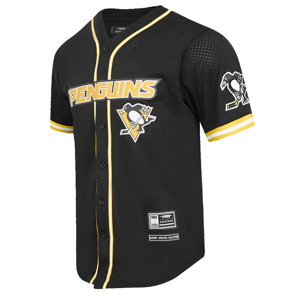 NHL PITTSBURGH PENGUINS CLASSIC MEN'S MESH BUTTON DOWN JERSEY