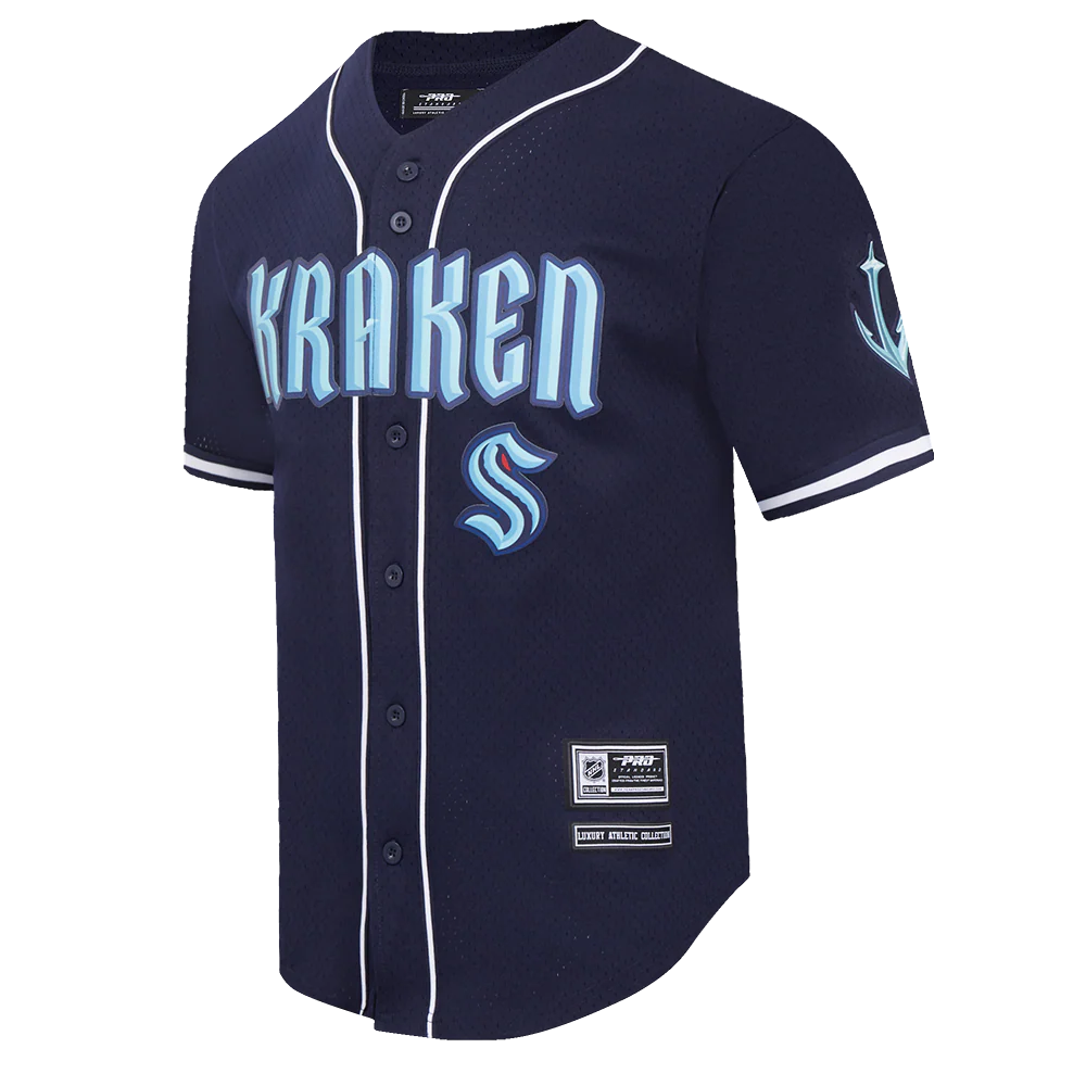 NHL SEATTLE KRAKEN CLASSIC MEN'S MESH BUTTON DOWN JERSEY
