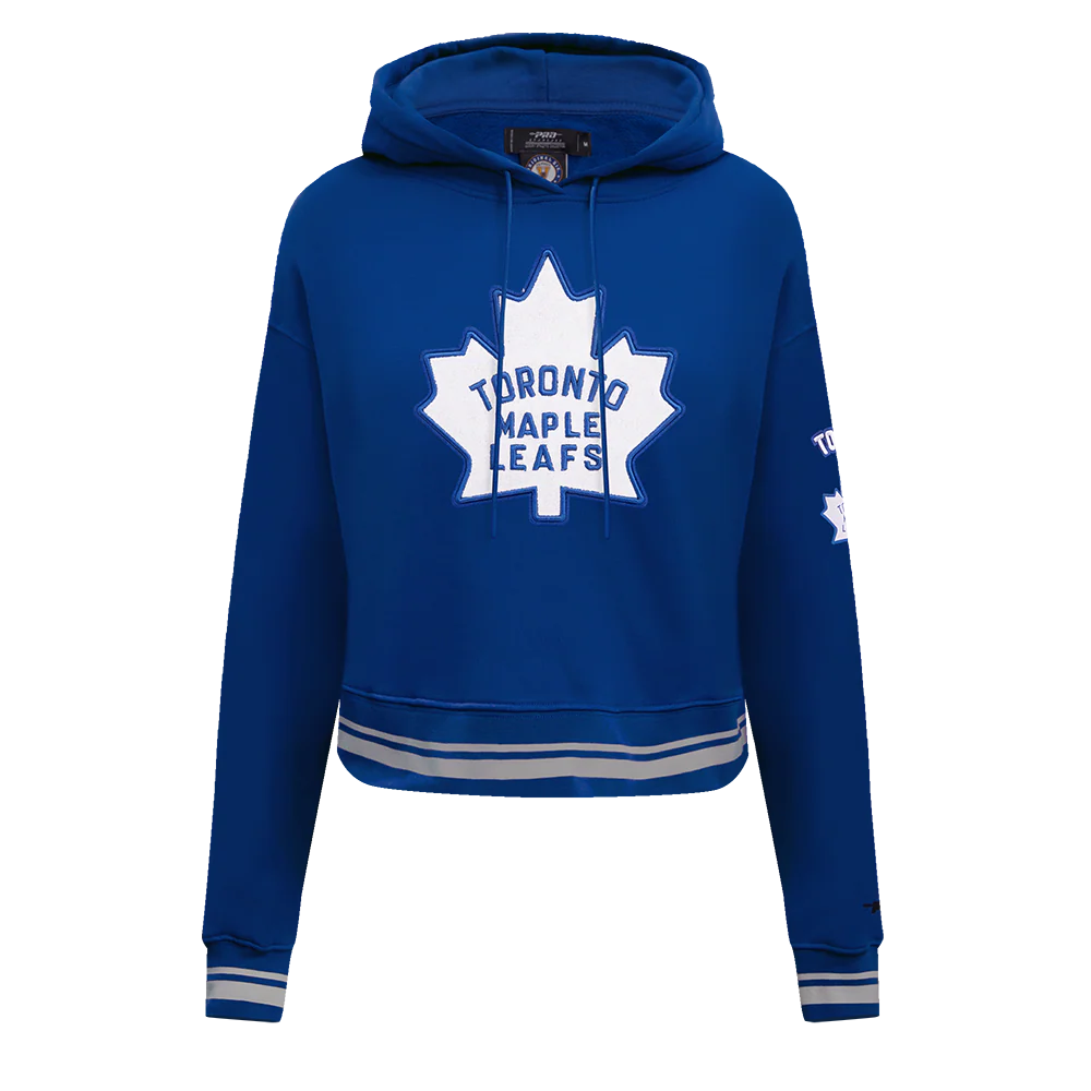 NHL TORONTO MAPLE LEAFS RETRO CLASSIC WOMEN'S RIB CROPPED PULLOVER HOODIE