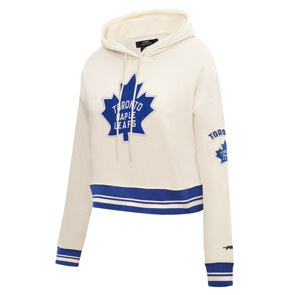 NHL TORONTO MAPLE LEAFS RETRO CLASSIC WOMEN'S RIB CROPPED PULLOVER HOODIE