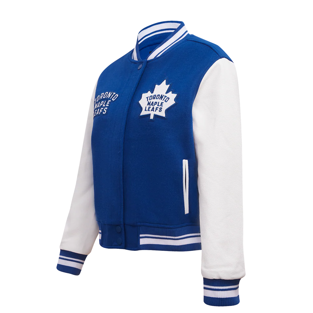 NHL TORONTO MAPLE LEAFS RETRO CLASSIC WOMEN'S RIB WOOL VARSITY JACKET