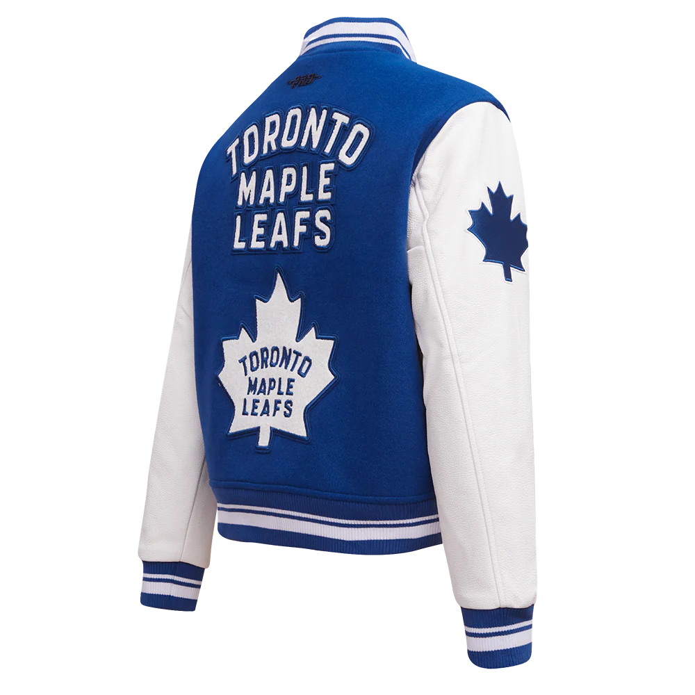 NHL TORONTO MAPLE LEAFS RETRO CLASSIC WOMEN'S RIB WOOL VARSITY JACKET