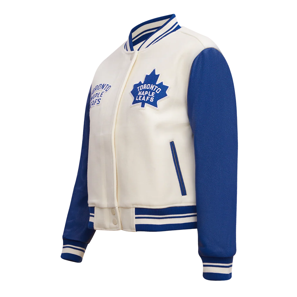 NHL TORONTO MAPLE LEAFS RETRO CLASSIC WOMEN'S RIB WOOL VARSITY JACKET