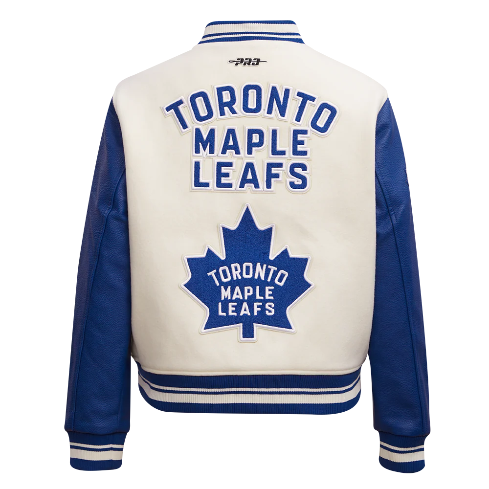 NHL TORONTO MAPLE LEAFS RETRO CLASSIC WOMEN'S RIB WOOL VARSITY JACKET