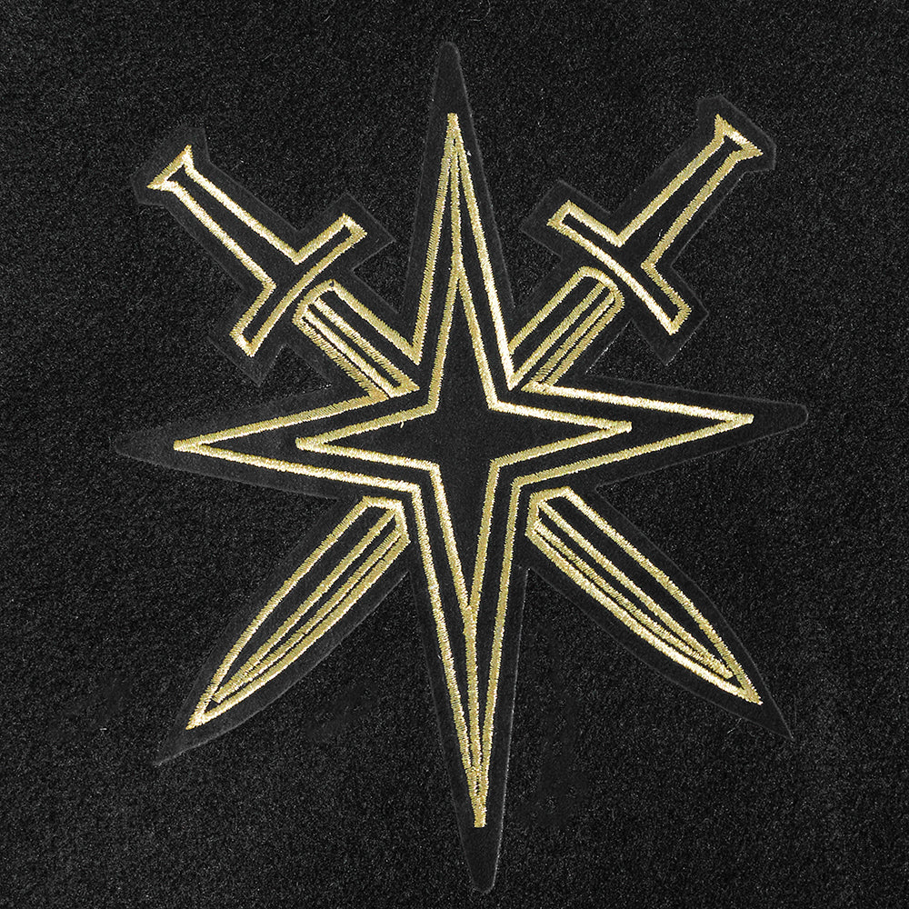 NHL VEGAS GOLDEN KNIGHTS BLACK & GOLD MEN'S WOOL VARSITY JACKET