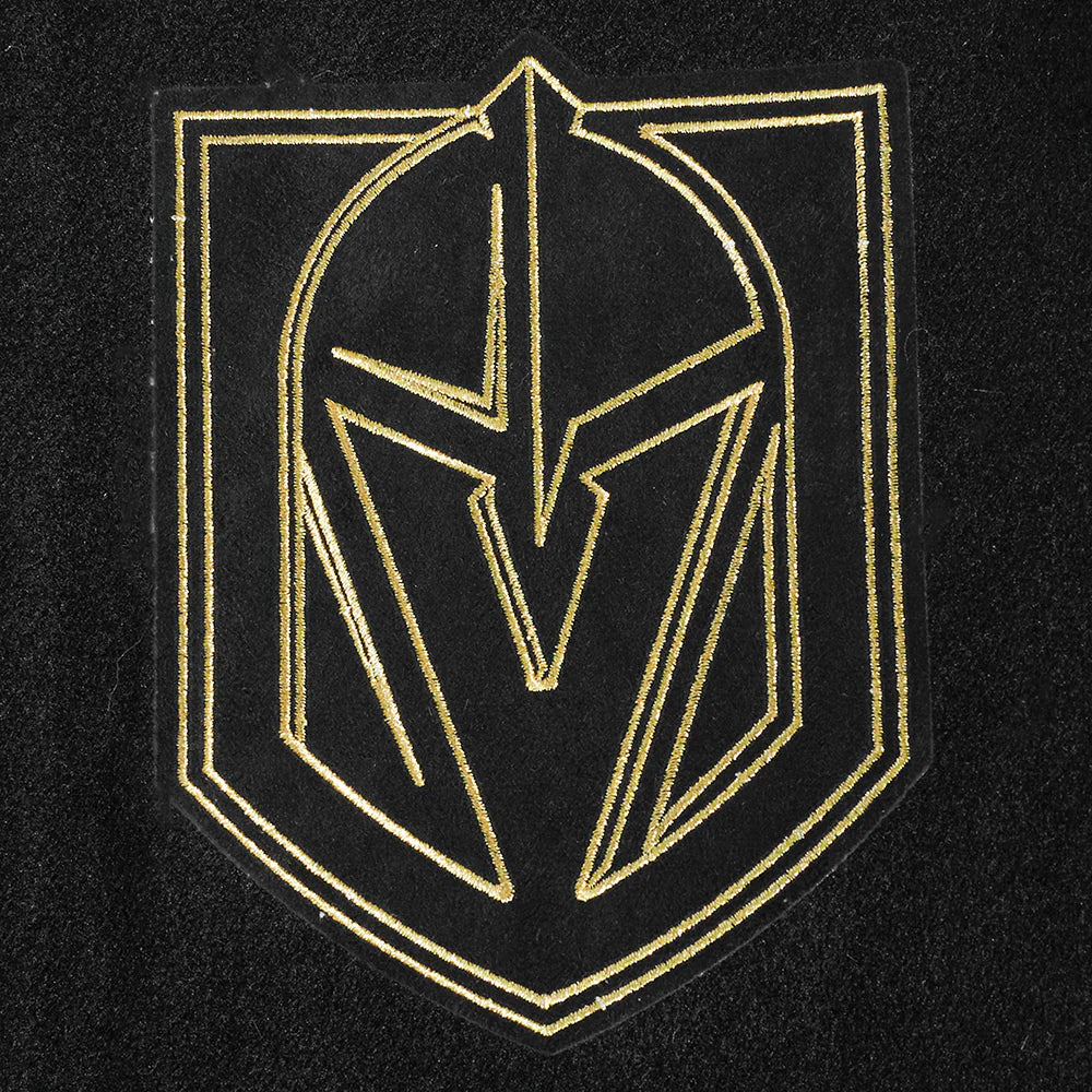NHL VEGAS GOLDEN KNIGHTS BLACK & GOLD MEN'S WOOL VARSITY JACKET