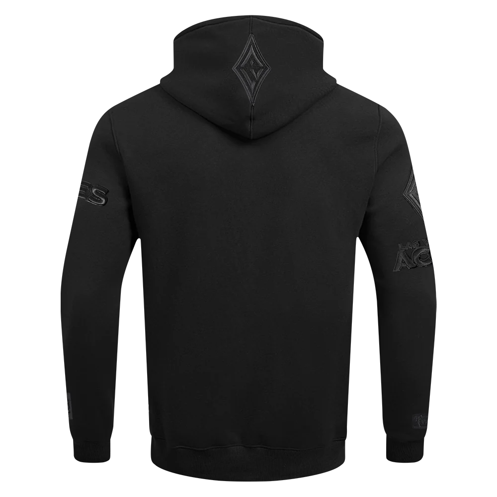 WNBA LAS VEGAS ACES TRIPLE BLACK MEN'S DOUBLE KNIT PULLOVER HOODIE