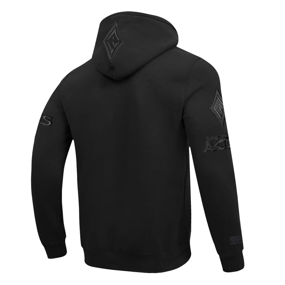 WNBA LAS VEGAS ACES TRIPLE BLACK MEN'S DOUBLE KNIT PULLOVER HOODIE
