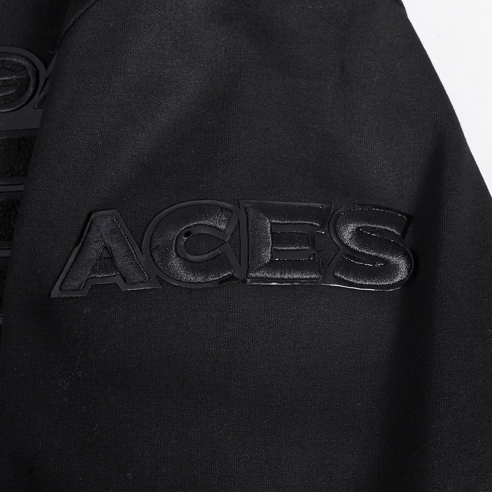 WNBA LAS VEGAS ACES TRIPLE BLACK MEN'S DOUBLE KNIT PULLOVER HOODIE