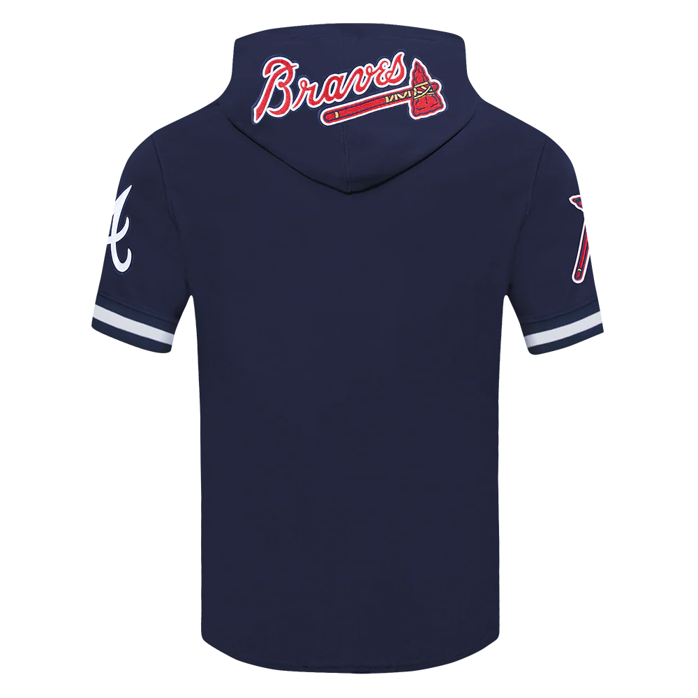 MLB ATLANTA BRAVES RONALD ACUNA JR. #13 CLASSIC MEN'S SHORT SLEEVE PULLOVER HOODIE