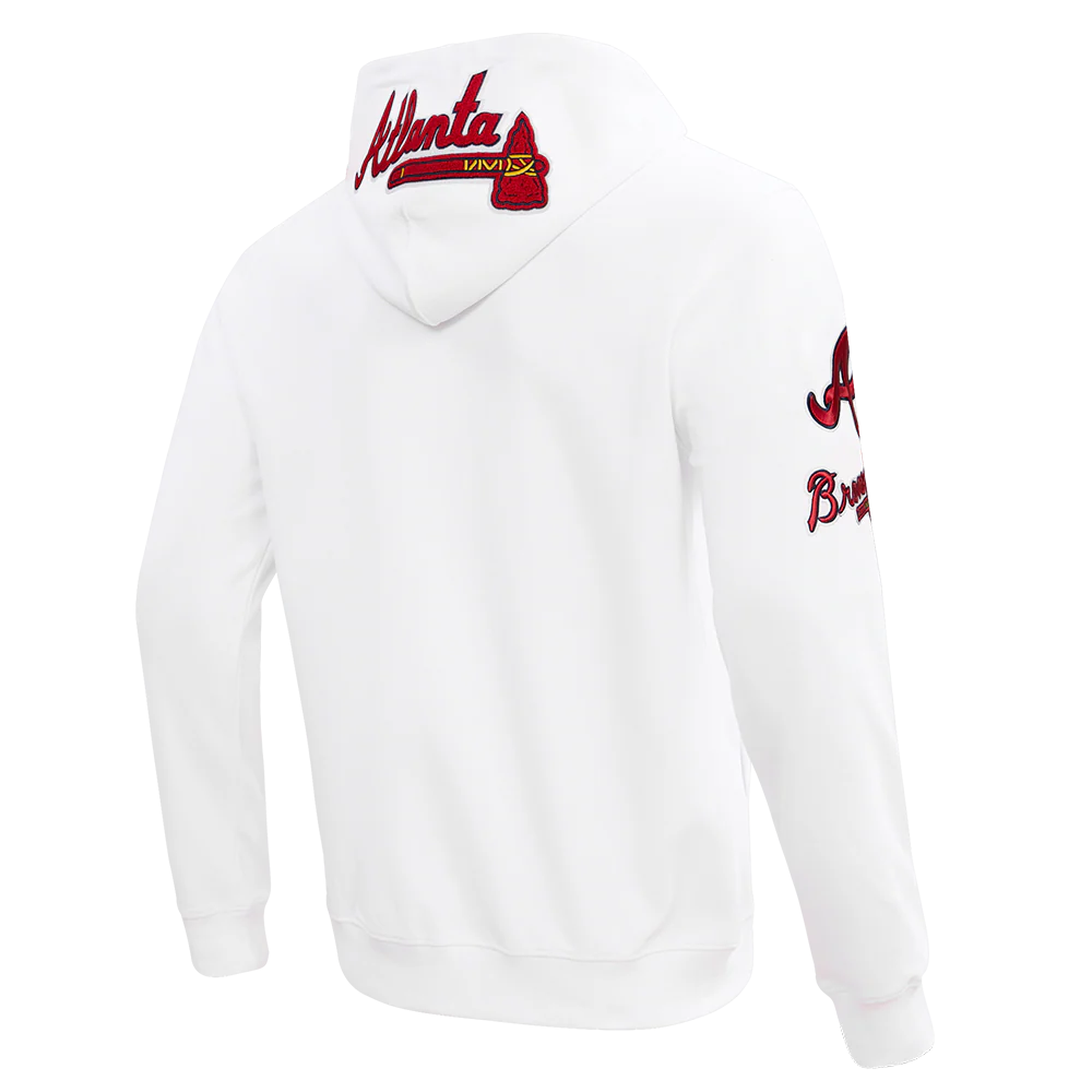 MLB ATLANTA BRAVES CLASSIC CHENILLE MEN'S FULL ZIP PULLOVER HOODIE