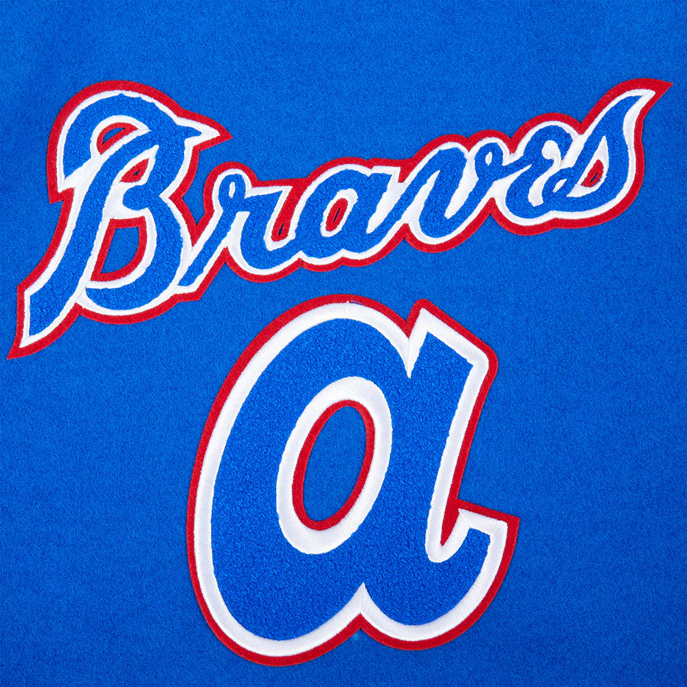MLB ATLANTA BRAVES RETRO CLASSIC BIG BOYS RIB WOOL VARSITY JACKET