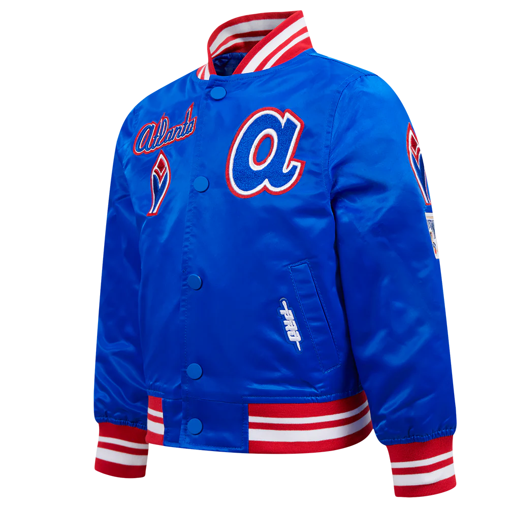 MLB ATLANTA BRAVES RETRO CLASSIC TODDLER BOYS RIB SATIN JACKET