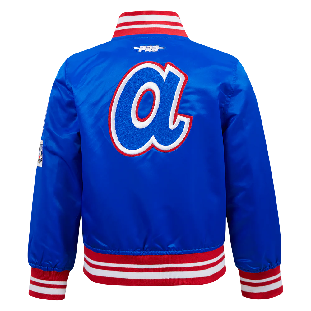 MLB ATLANTA BRAVES RETRO CLASSIC TODDLER BOYS RIB SATIN JACKET