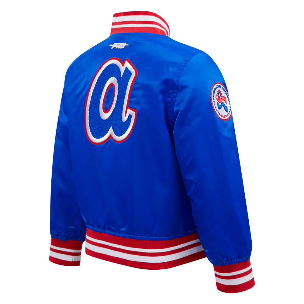 MLB ATLANTA BRAVES RETRO CLASSIC TODDLER BOYS RIB SATIN JACKET
