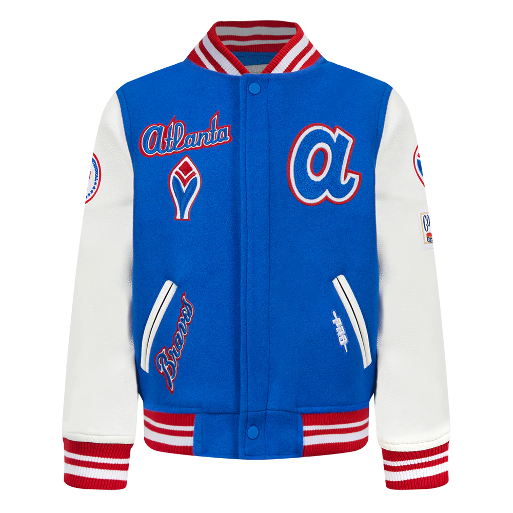 MLB ATLANTA BRAVES RETRO CLASSIC TODDLER BOYS RIB WOOL VARSITY JACKET