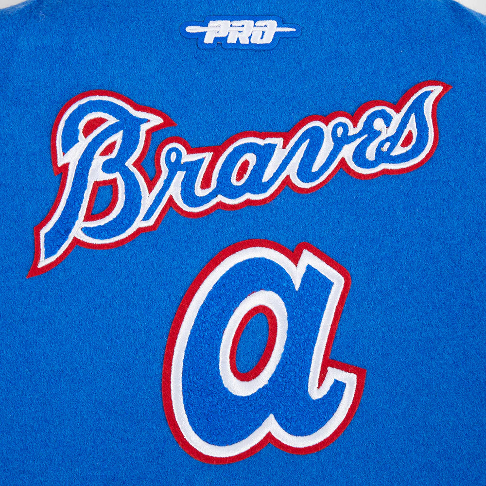 MLB ATLANTA BRAVES RETRO CLASSIC TODDLER BOYS RIB WOOL VARSITY JACKET