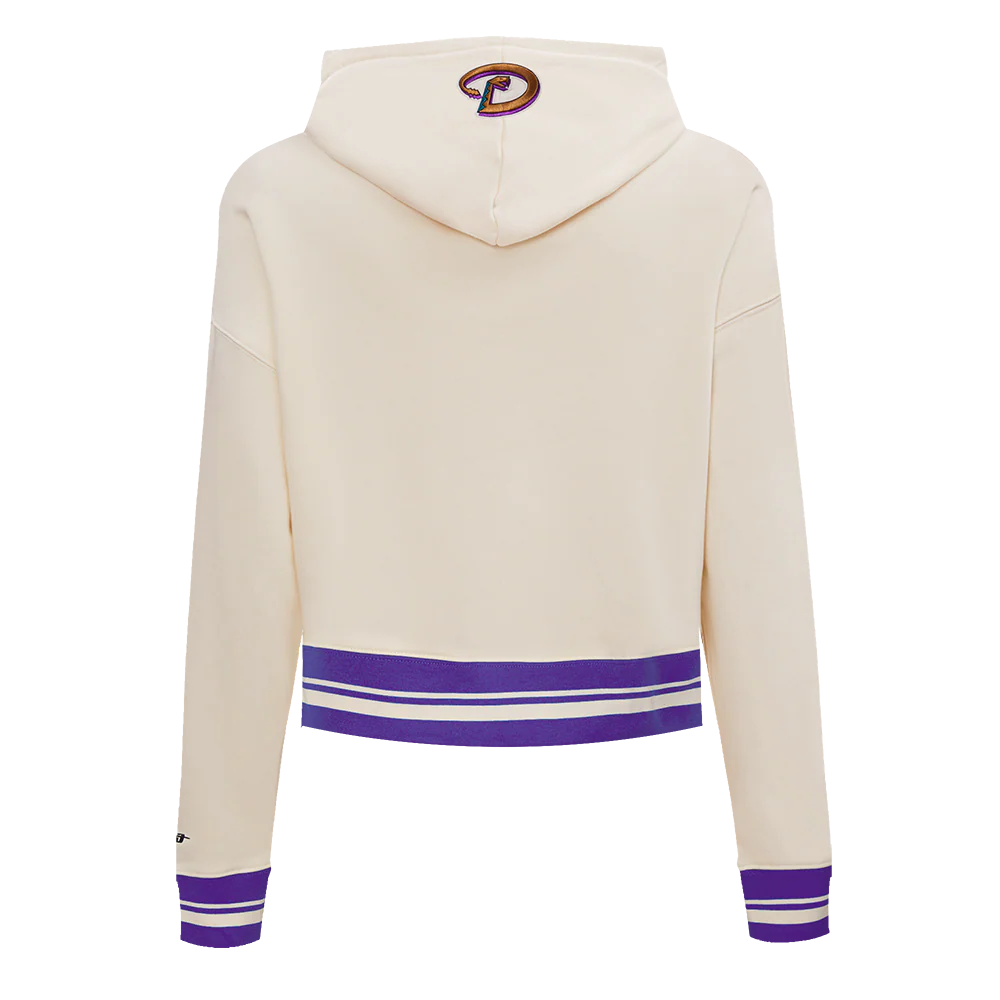 MLB ARIZONA DIAMONDBACKS RETRO CLASSIC WOMEN'S RIB CROPPED PULLOVER HOODIE